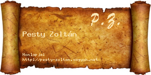 Pesty Zoltán névjegykártya